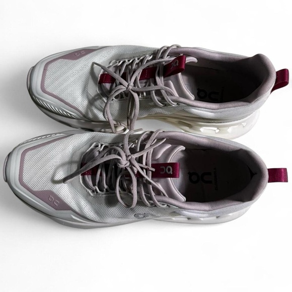 On Running Women's Athletic Shoes - Cream and Red - Picture 5 of 8